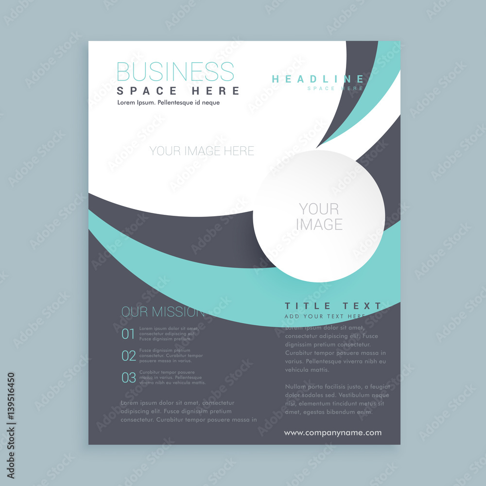elegant wavy gray and blue business flyer design template elegant wavy gray and blue business flyer design template