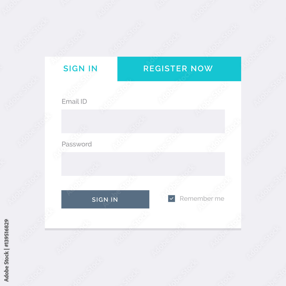 white ui for login form template