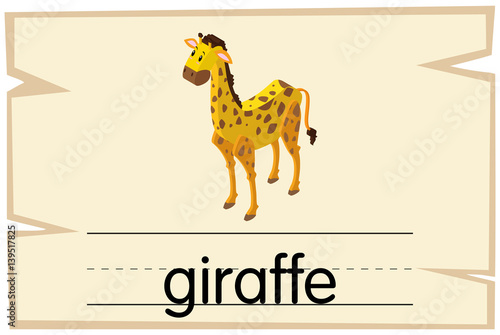 Wordcard design for word giraffe