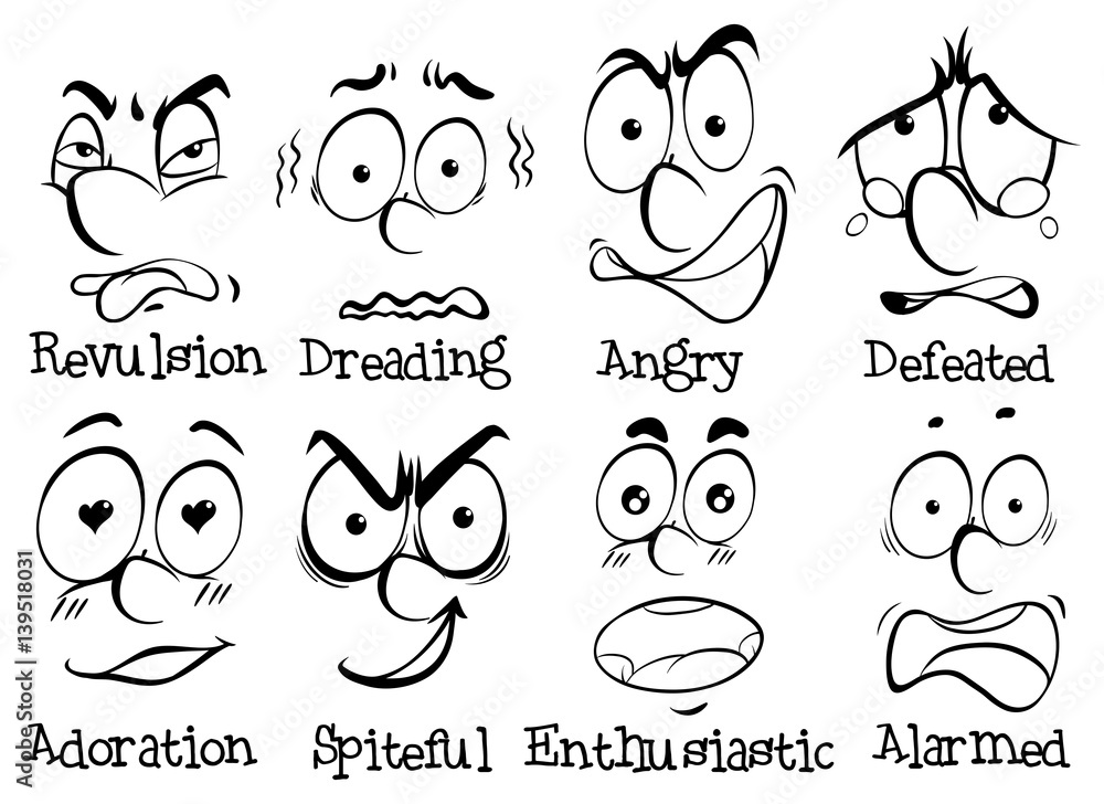 Human faces with different emotions Human faces with different emotions