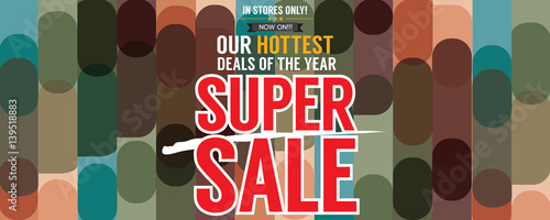 Super Sale Hottest Deal Promotion Sale Wide Banner Vector Illustration