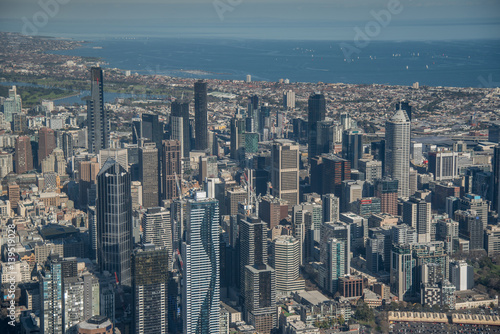 Aerial view of Melbourne city, Australia