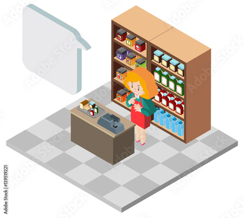 3D design for shopkeeper in the shop