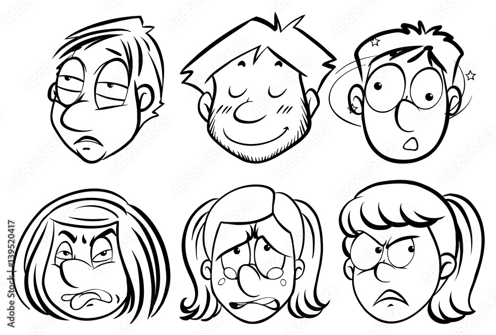 People with different facail expressions People with different facail expressions