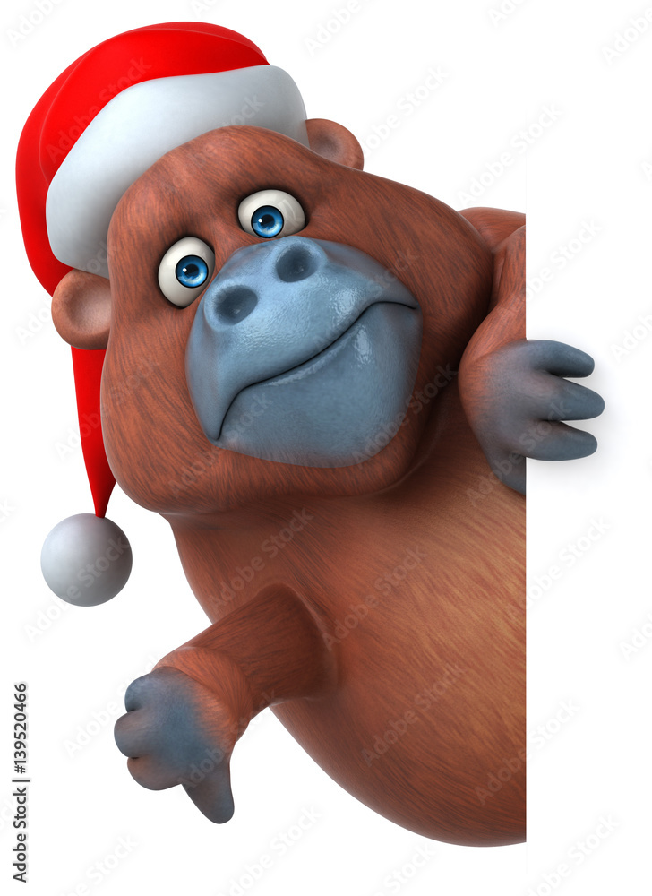 Naklejka premium Fun Orangutan - 3D Illustration