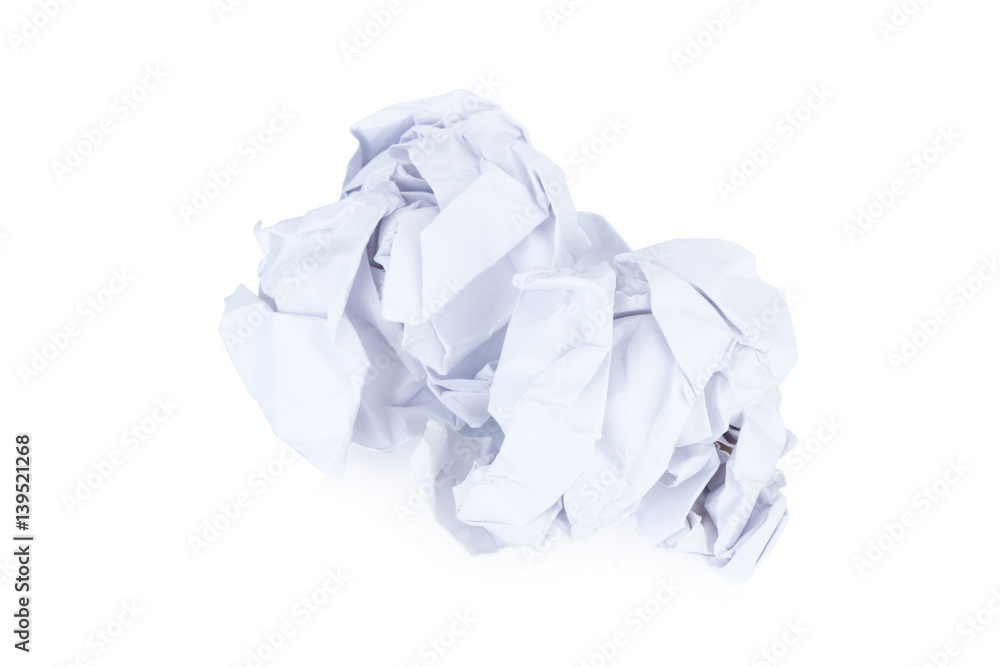 Crumpled paper ball isolated on white Crumpled paper ball isolated on white