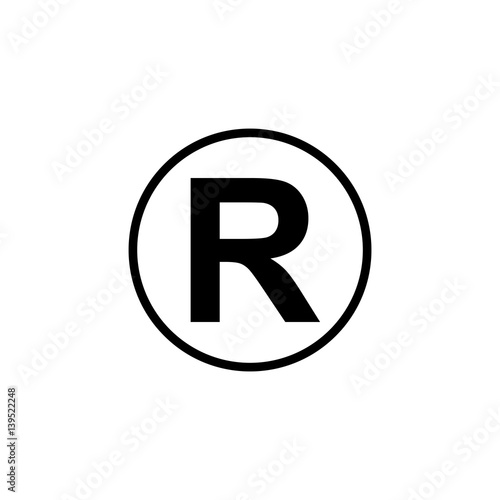 registered symbol isolated vector