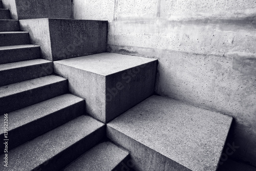 Urban concrete staircase, abstract architectural background
