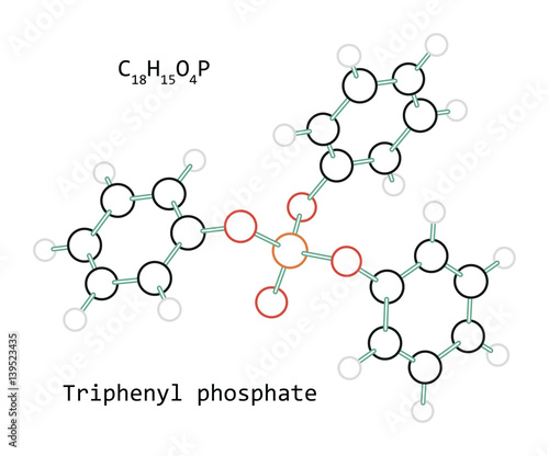molecule Triphenyl phosphate C18H15O4P