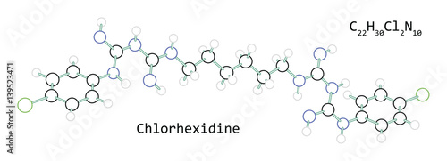 molecule C22H30Cl2N10 Chlorhexidine