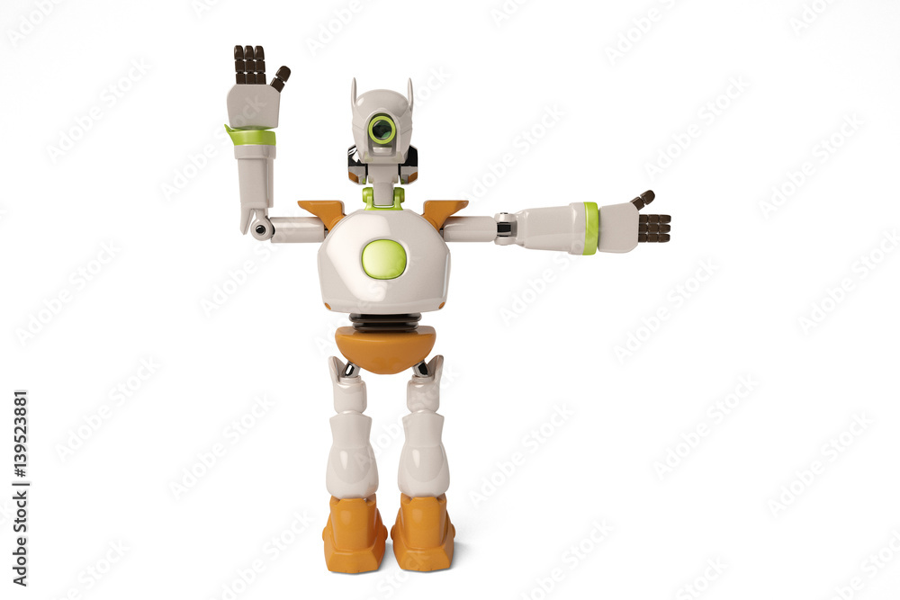 A traffic police robot. 3D illustration. A traffic police robot. 3D illustration.
