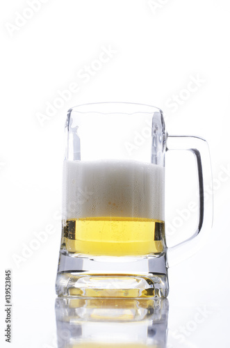 Beer glass for beer day concept isolated on white backgrounds