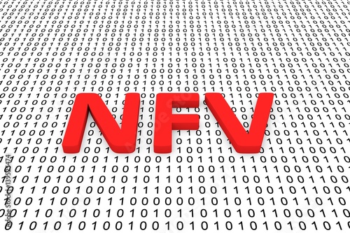 nfv in the form of binary code, 3D illustration photo