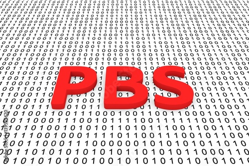 pbs in the form of binary code, 3D illustration photo