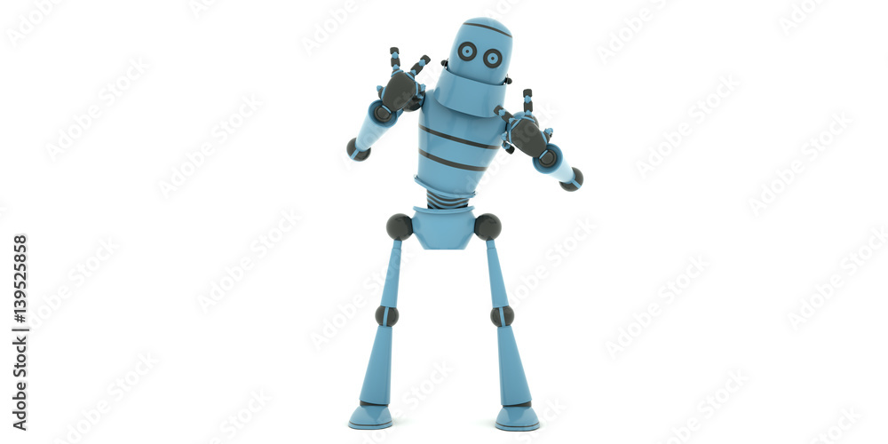 Funny robot tries to explain something important, 3d render Funny robot tries to explain something important, 3d render
