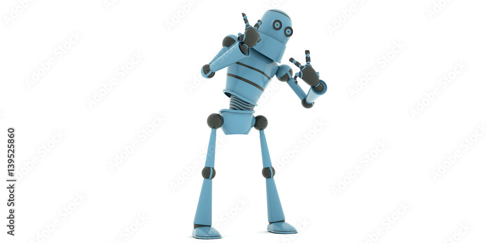 Funny robot tries to explain something important, 3d render Funny robot tries to explain something important, 3d render