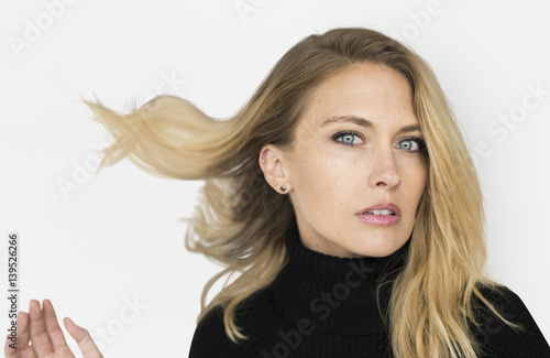 Wallpaper Mural Woman Cheerful Studio Portrait Concept Torontodigital.ca