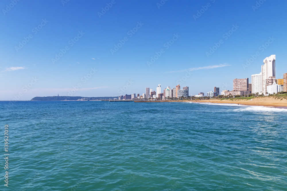 Coastal Landscape Beach Ocean Blue Sky and City Skyline Coastal Landscape Beach Ocean Blue Sky and City Skyline