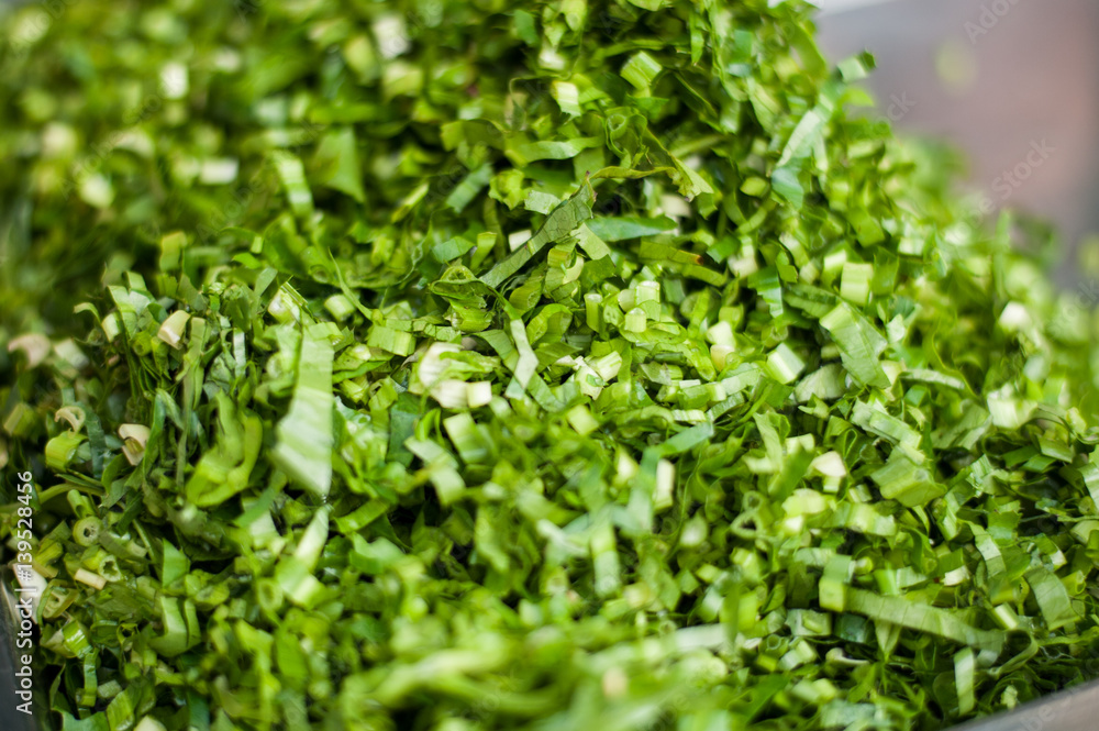 Fototapeta premium Diced green onions
