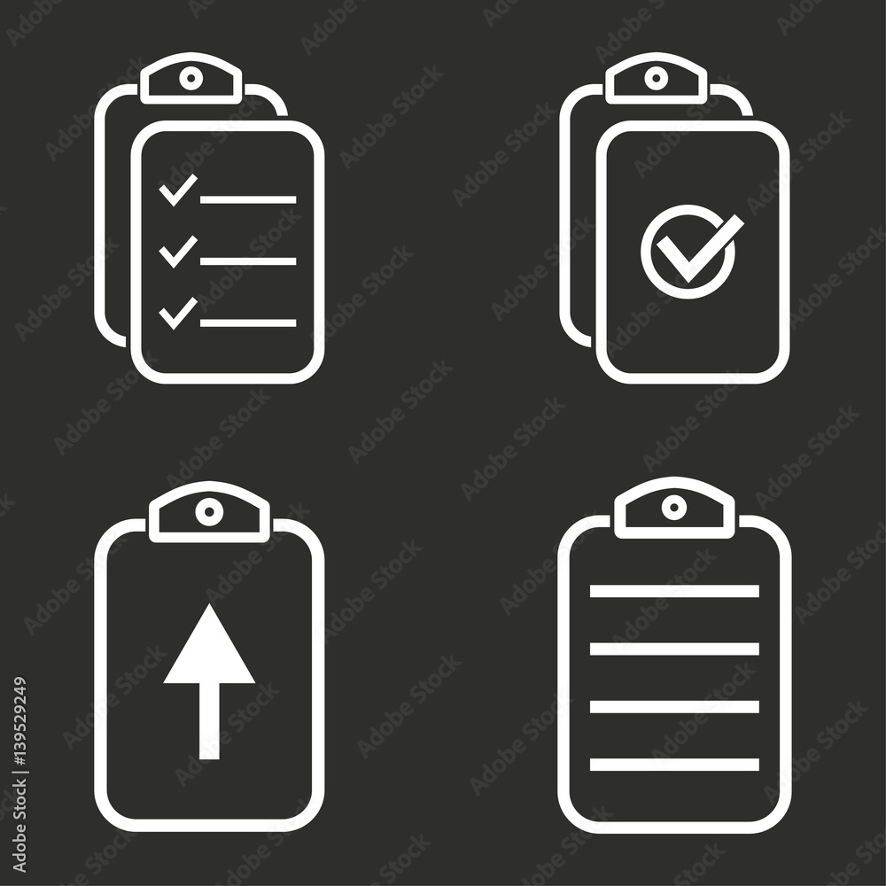 Clipboard icon set. Clipboard icon set.