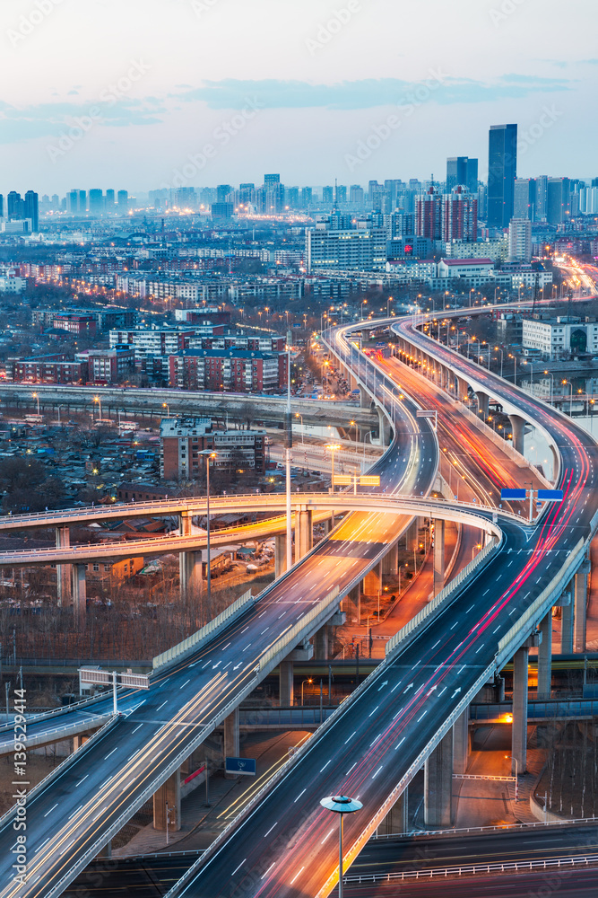 Fototapeta premium urban traffic view in modern city of China.