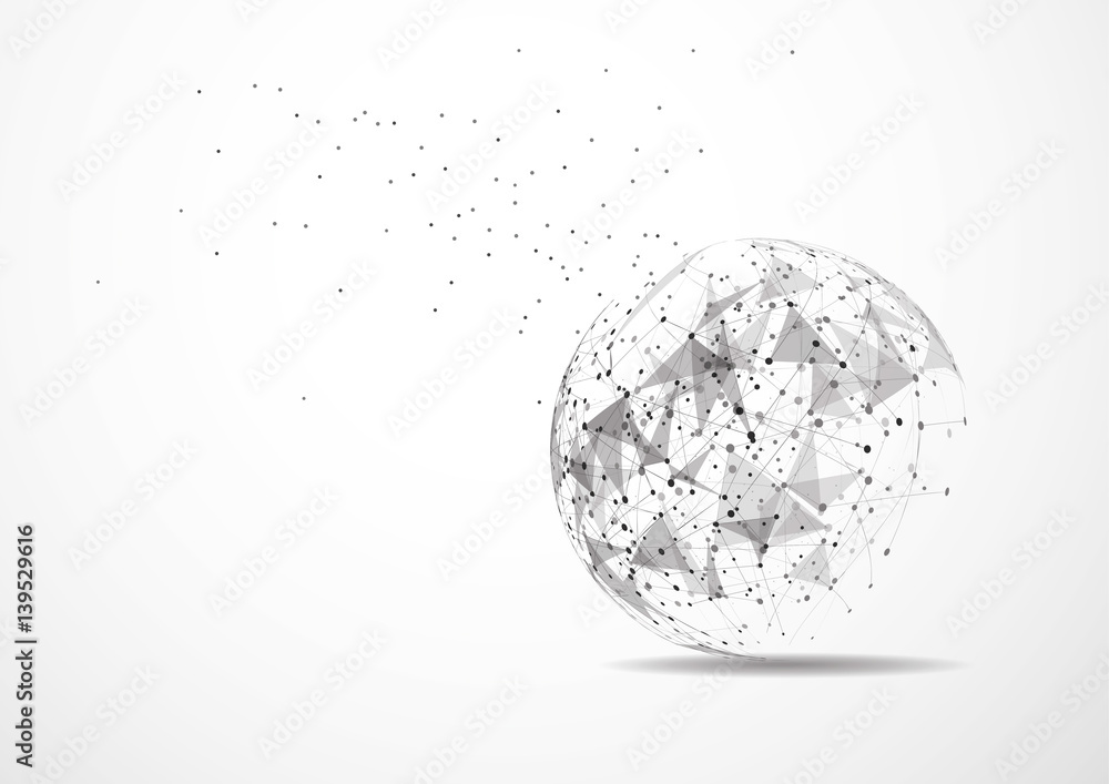 World map point, line, composition, representing the global, Global network connection,international meaning.