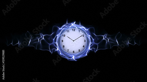 Clock in Fibers, Time Concept, Computer Graphics
