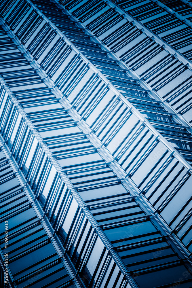 Naklejka premium detail shot of modern architecture facade,business concepts,in city of China.