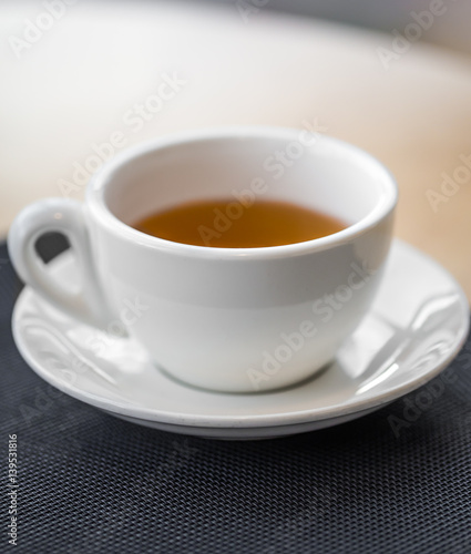 white tea Cup close-up
