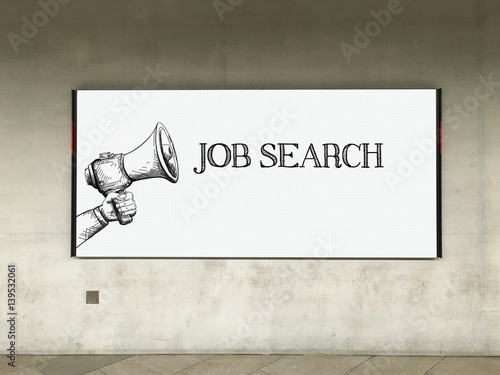 MEGAPHONE ANNOUNCEMENT JOB SEARCH ON BILLBOARD photo