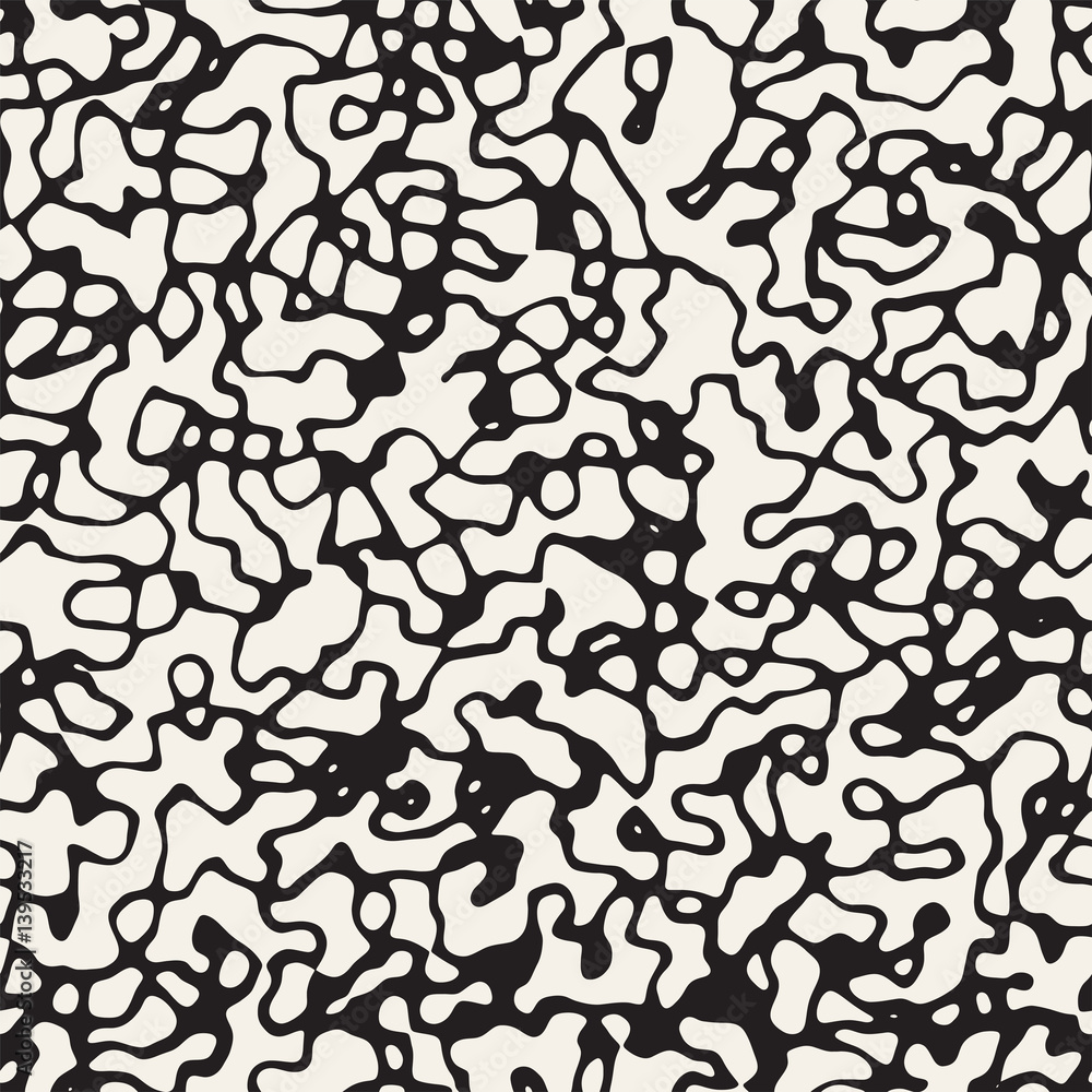 Obraz premium Noise Grunge Abstract Texture. Vector Seamless Black And White Pattern.