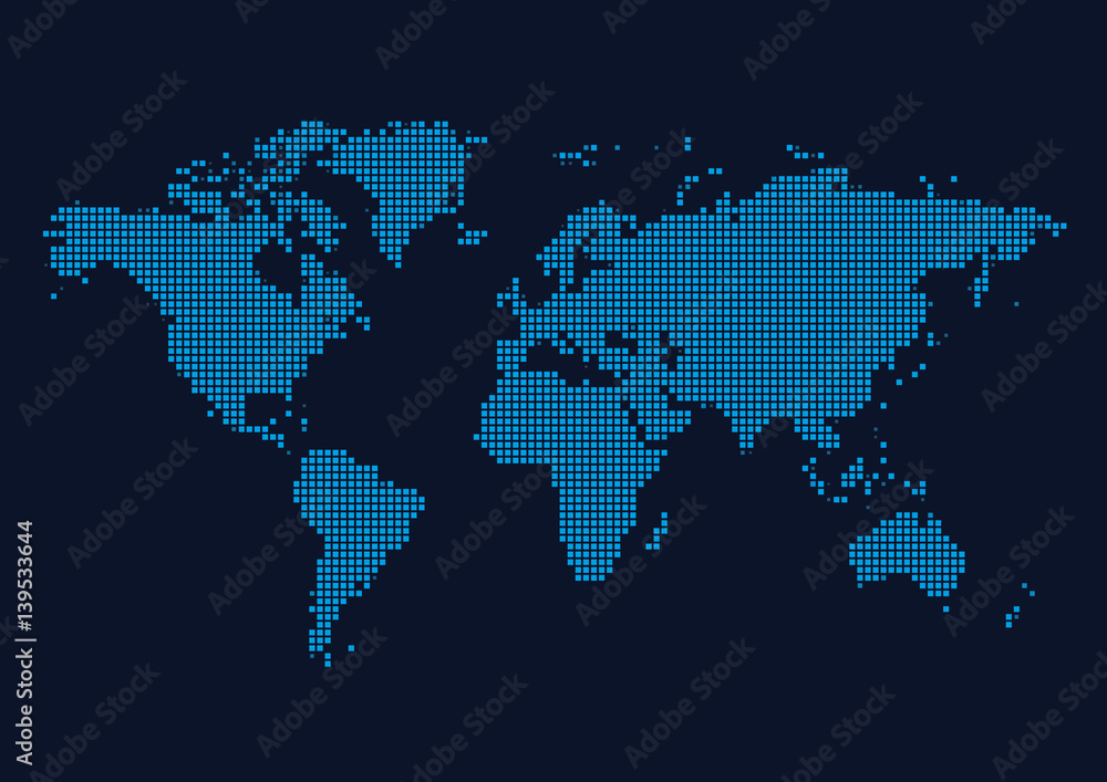 World Continents Map - Dots style illustration World Continents Map - Dots style illustration