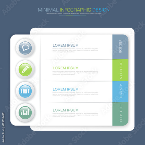 Infographic Elements with business icon on full color background  process or steps and options workflow diagrams,vector design element eps10 illustration