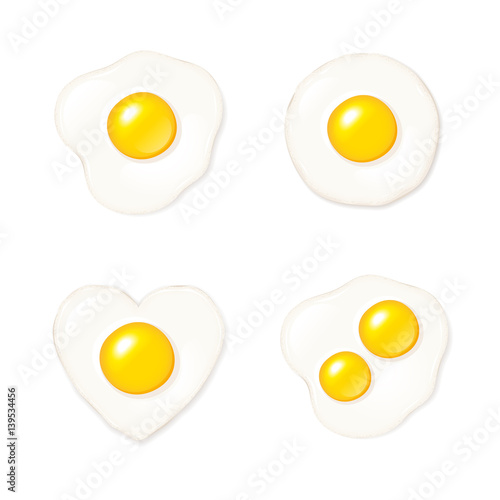 Vector fried egg icon set