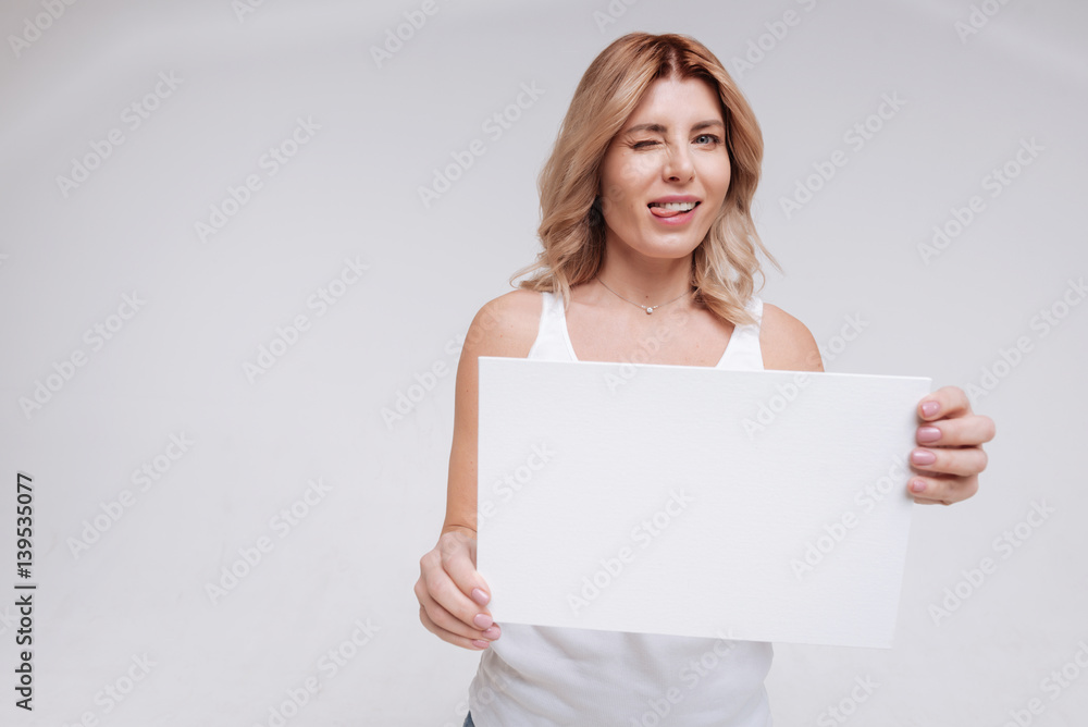 Positive radiant gorgeous lady looking lively Positive radiant gorgeous lady looking lively