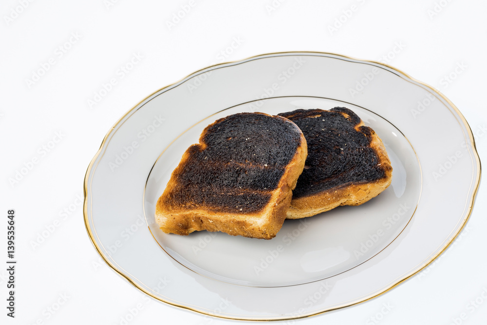 Verbrannte Toast Brotscheiben Verbrannte Toast Brotscheiben