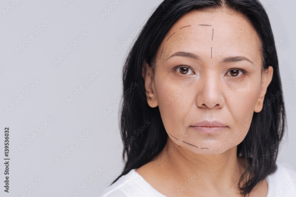 Beautiful young woman about to get a surgery