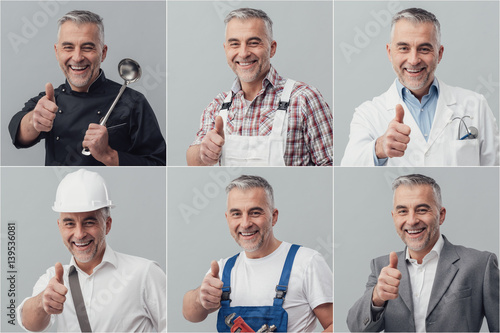 Professional workers collage