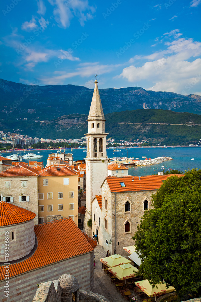Budva old town view in Montenegro