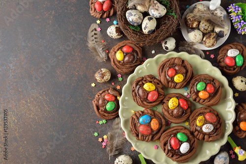 Cookies chocolate Easter nest