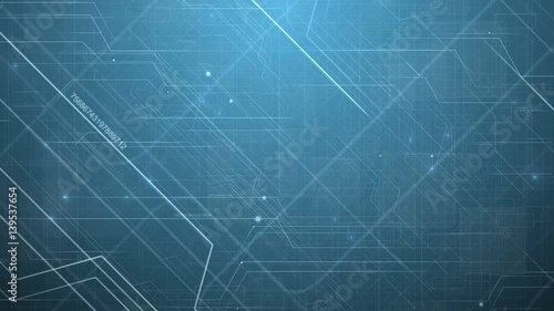 Wallpaper Mural Blue hi-tech abstract technology pattern. Computer generated seamless loop background. Motion graphic animation. Torontodigital.ca