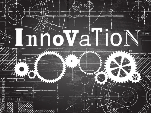 Innovation Blackboard Tech Drawing