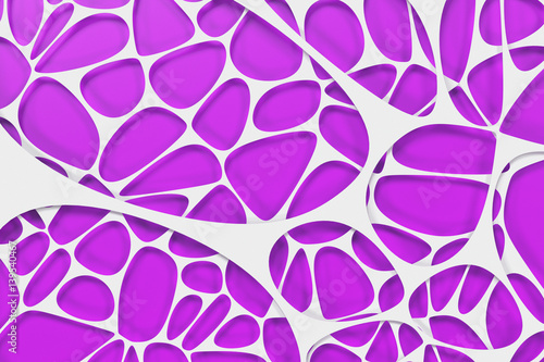 White 3d voronoi organic structure on colored background