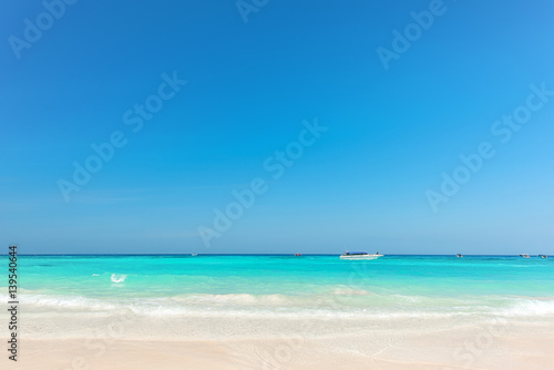 Beautiful gentle wave and bright water at the tropical beach © peangdao