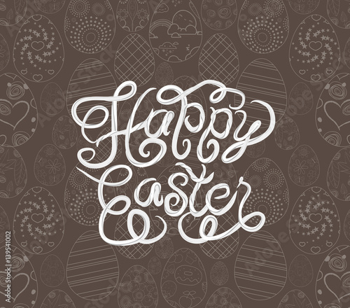 Abstract white easter egg on grey background