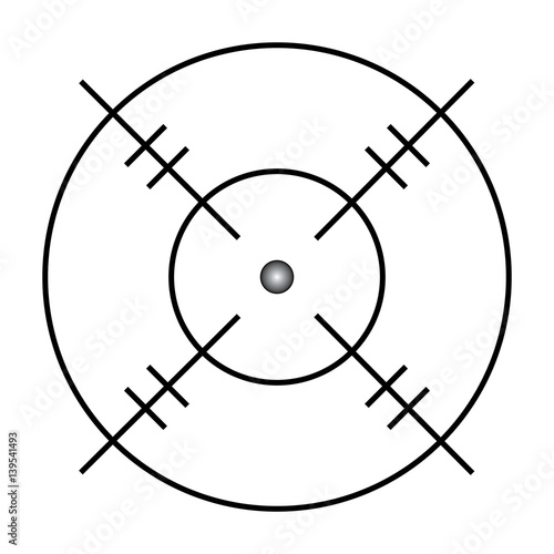 Target icon, sight sniper symbol isolated on white background, Crosshair and aim vector illustration