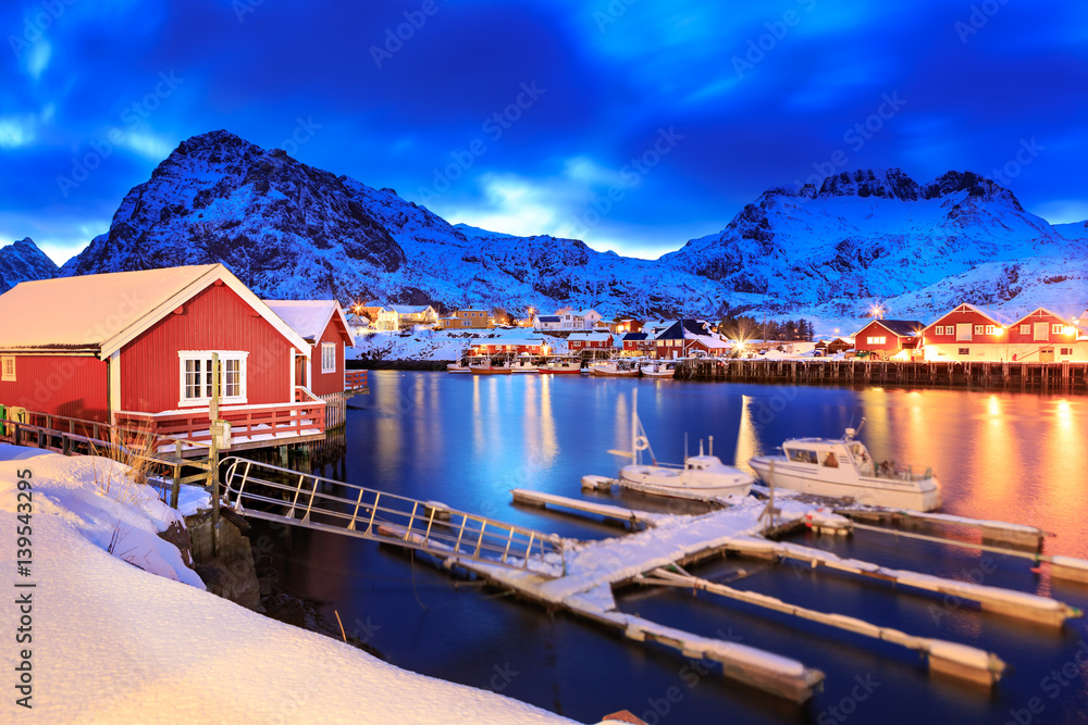 Fototapeta premium Sorvagen village on Lofoten Islands