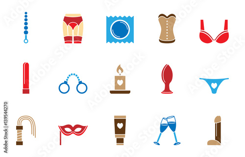 Set mit erotischen Icon's - Bunt