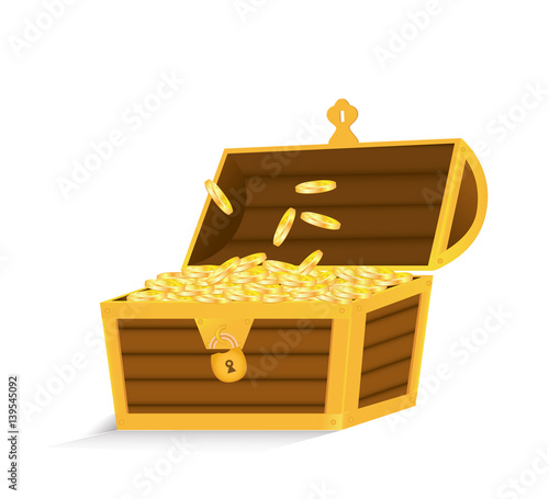 Open chest with gold coins