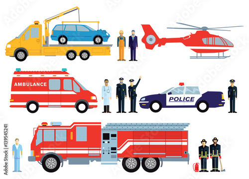 Feuerwehr, Polizei und Rettungswagen © scusi